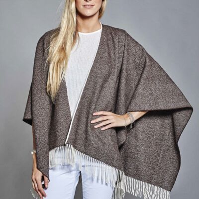 Poncho deia court marron foncé