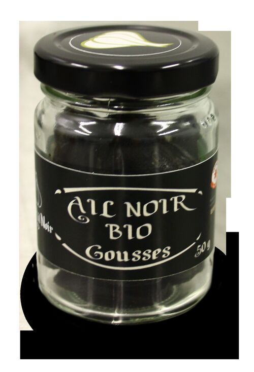 Gousses d'ail noir BIO en pot de 50g