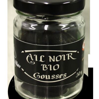 Organic black garlic cloves in 50g jar