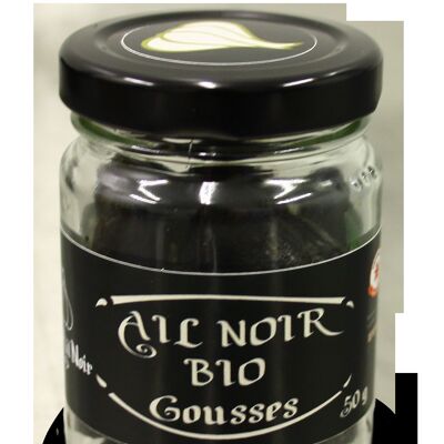 Organic black garlic cloves in 50g jar
