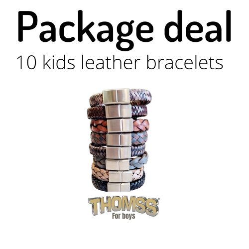 Package deal! 10 kids leren bracelets