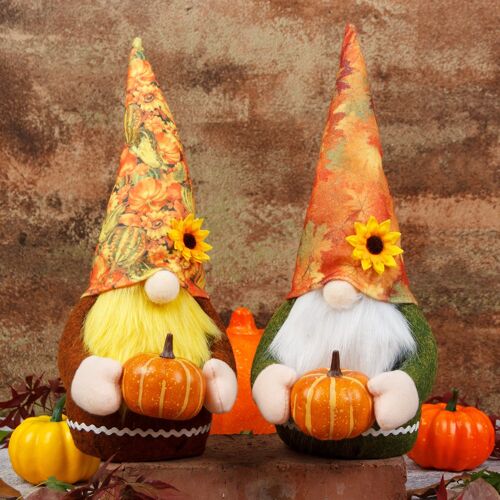 Thanksgiving Harvest Festival Pumpkin Figurine Faceless Doll Rudolph Dwarf Decoration Ornaments