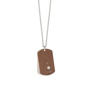 Collier Yuno "As de Pique" | bijoux en bois | Bijoux pour hommes | noix de bois