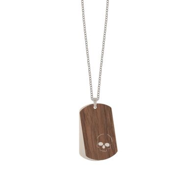 Collana Yuno "Teschio" | gioielli in legno | Gioielli da uomo | noce di legno