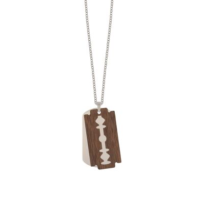 Collier Yuno "Razor Blade" | bijoux en bois | Bijoux pour hommes | noix de bois