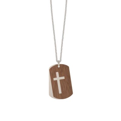 Collana Yuno "Croce" | gioielli in legno | Gioielli da uomo | noce di legno