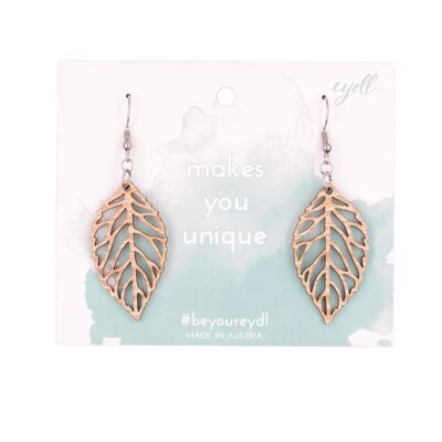 Earrings Liara "Leaves" | wooden jewelry | Wood light oak