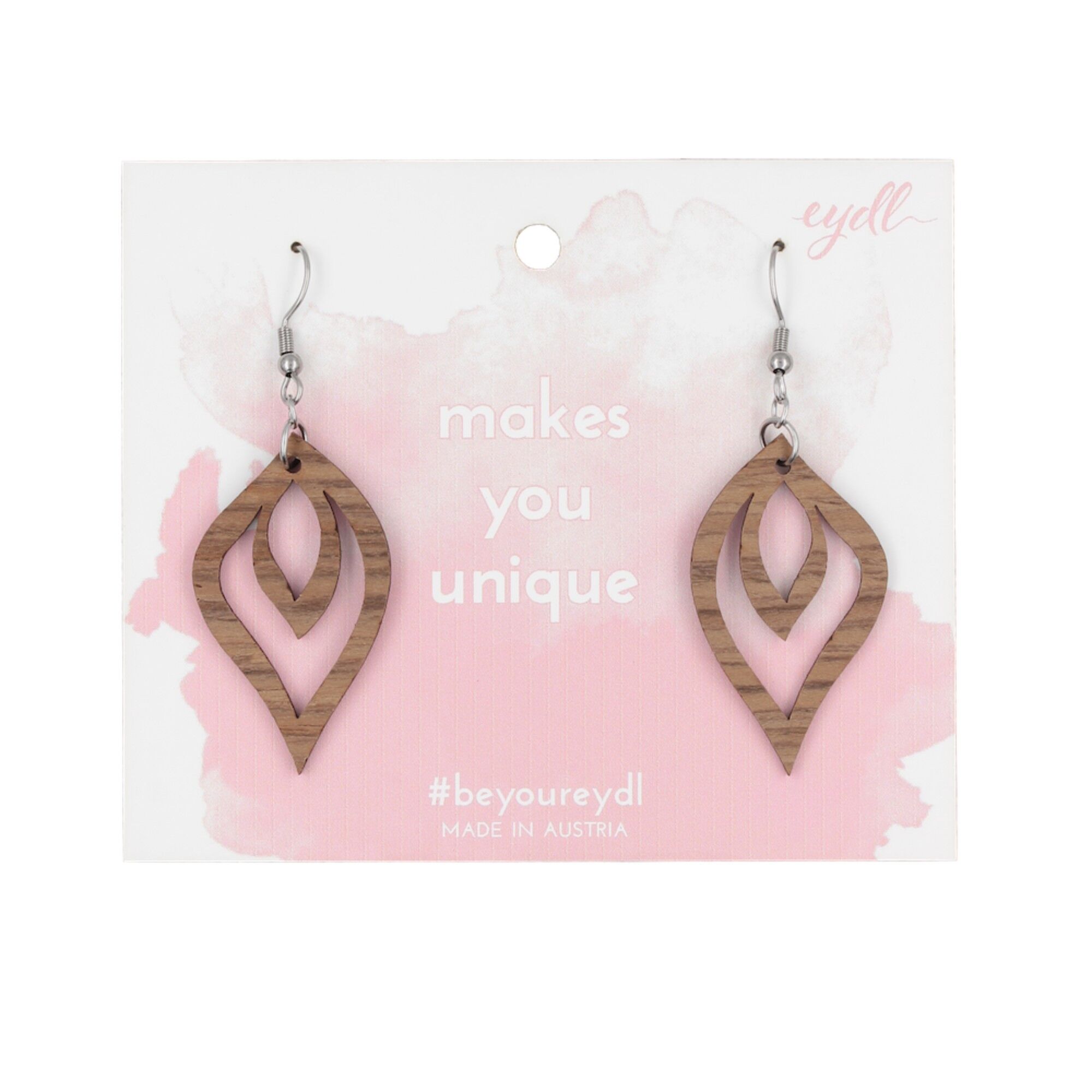 Orecchini Liara "Fiamme" | gioielli in legno | noce di legno