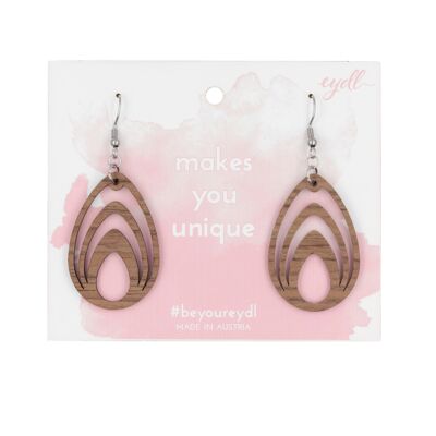 Boucles d'oreilles Liara "Gouttes" | bijoux en bois | noix de bois