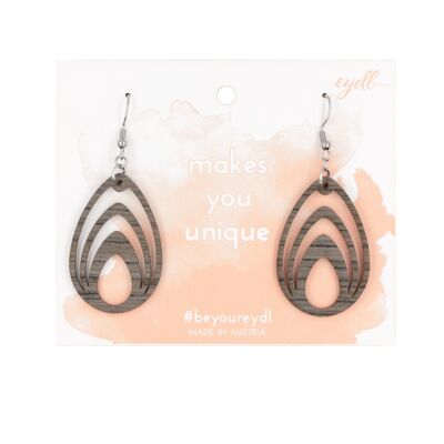 Boucles d'oreilles Liara "Gouttes" | bijoux en bois | chêne gris