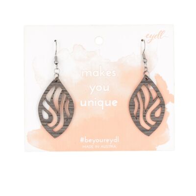 Earrings Liara "Zebras" | wooden jewelry | Wood oak grey