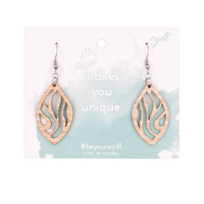 Earrings Liara "Zebras" | wooden jewelry | Wood light oak