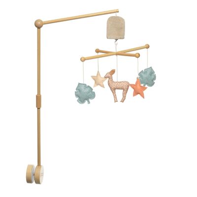 Wooden musical mobile pink fawn