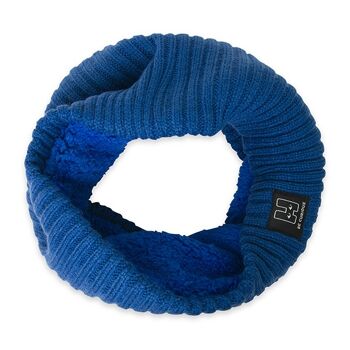 Bonnet et écharpe en tricot bleu pour garçon Earth Community - KB03A201B1 2