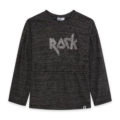 Camiseta punto negro niña Rocking The City - KG03T401X1
