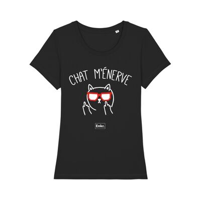 CAMISETA NOIR CHAT ME HACE molesto mujer