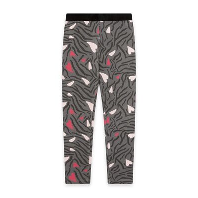 Graue Strickleggings für Mädchen mit Atelier Amore-Print - KG03L202G3