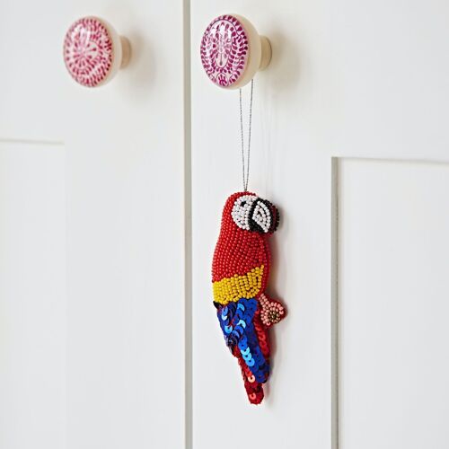 Beaded Parrot Christmas Decoration