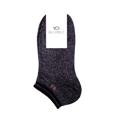 Black cotton socks with sequins