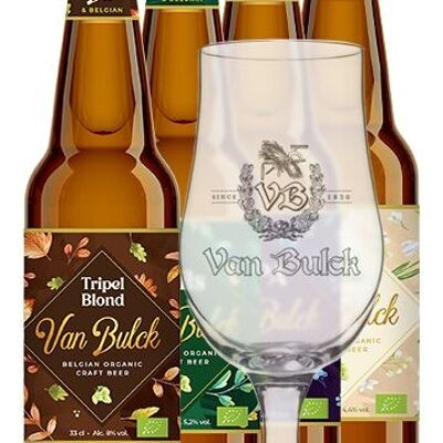 Coffret Van Bulck (4x33cl avec verre rétro)