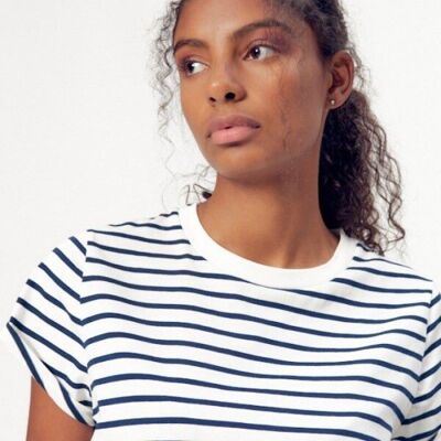 T-shirt Mariniere Marie Loose Jersey Ecru Striped