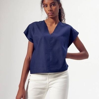 Top Sarah Bleu Marine Foncé