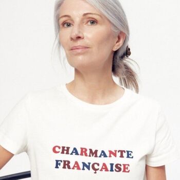 Tee shirt Palmyre Print "Charmante Francaise" Ecru Clair 2