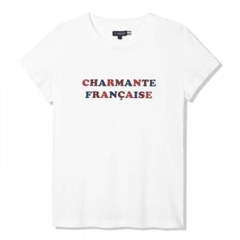 Tee shirt Palmyre Print "Charmante Francaise" Ecru Clair 4