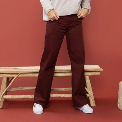 Chino Gaby Coupe Droite Bordeaux