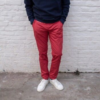 Chino Leger Clarky Coupe Slim Rouge 2