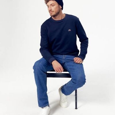 Basile Velo Brushed Fleece Sweatshirt Navy Blue