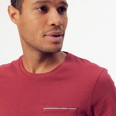 Pocket T-shirt Edmond Light jersey - Adjusted fit Burgundy