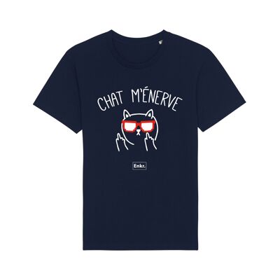 Tshirt navy chat m'énerve