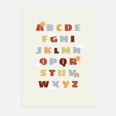 Poster Poster - Beiges Alphabet