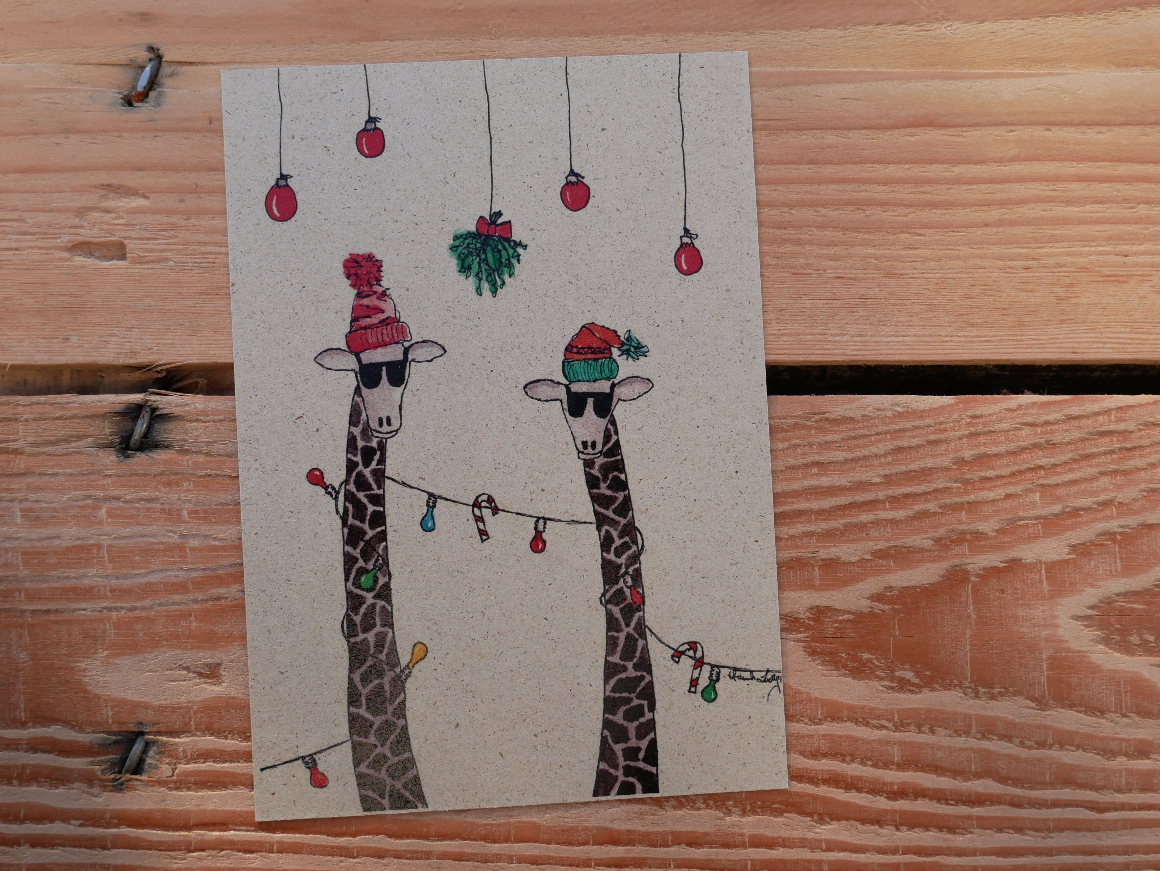 Cartolina di Natale giraffe