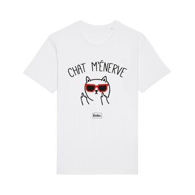 Tshirt blanc chat m'énerve