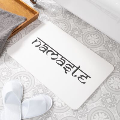 Namaste White Stone Non Slip Bath Mat