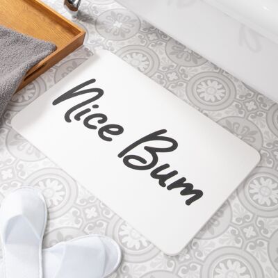 Nice Bum White Stone Non Slip Bath Mat