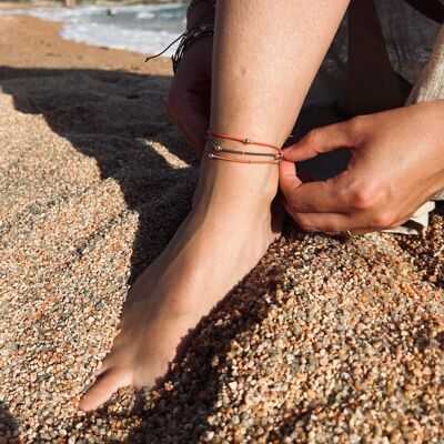 Maya silver anklet on elastic thread