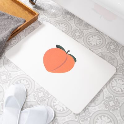 Peach White Stone Non Slip Bath Mat