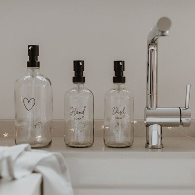 Soap dispenser heart transparent 1L (PU = 6 pieces)