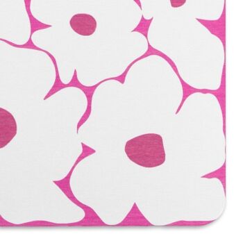 Tapis de bain antidérapant en pierre blanche fleur rose 3