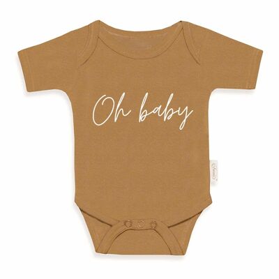 Romper - 'Oh baby' - Stone pink