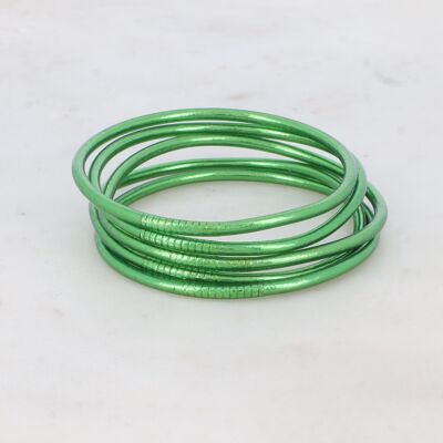 Brazalete budista fino sin mantra talla XS - Verde pavo real