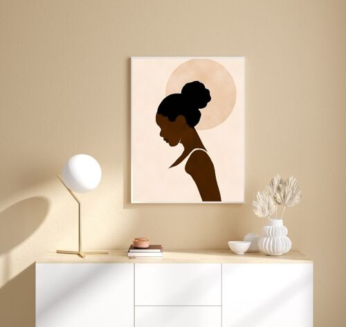 Affiche Poster - Black girl beige