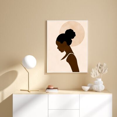 Affiche Poster - Black girl beige