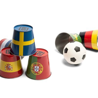 Juego de lanzamiento de latas de fútbol - juguete de exterior - niños - BS Toys