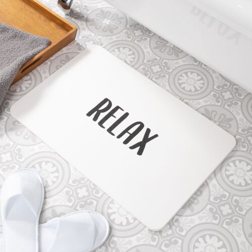 Relax White Stone Non Slip Bath Mat