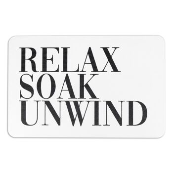 Relax Soak Unwind Tapis de bain antidérapant en pierre blanche 2