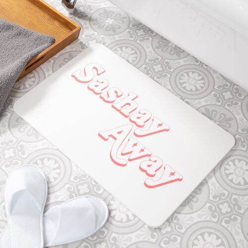 Sashay Away White Stone Non Slip Bath Mat